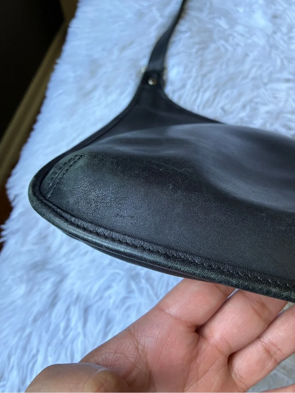 Coach 9135 Vintage Hippie Flap Slim Crossbody Shoulder Bag Black Leather 🖤 - Picture 13 of 16